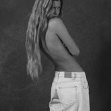 Roomy Extra Wide Low Rise Jeans in Off White