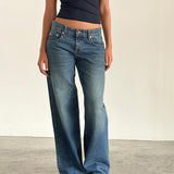 Roomy Extra Wide Low Rise Jeans in Bright Blue