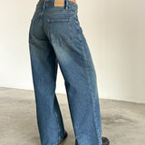 Roomy Extra Wide Low Rise Jeans in Bright Blue