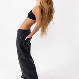 Roomy Extra Wide Low Rise Jeans in Washed Black