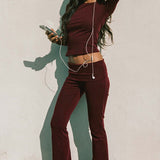 Ivanne Foldover Flared Trousers