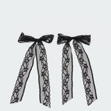 Lace Bow Hair Clip Pack