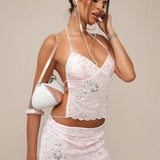 Nelley Backless Beaded Sequin Chiffon Top