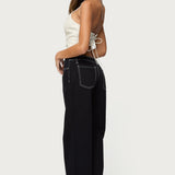 Kizzie Faux Leather Halter Top