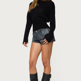 Rhiley Contrast Faux Suede Micro Shorts