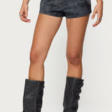 Rhiley Contrast Faux Suede Micro Shorts