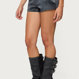 Rhiley Contrast Faux Suede Micro Shorts