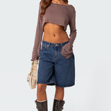 Sheer Raw Hem Crop Top