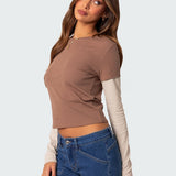 Mood Layered Long Sleeve T Shirt