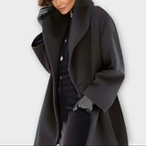 Elegant Wool Coat with Oversized Lapel
